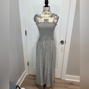 NWOT Miou Muse Striped Black and White Maxi Dress